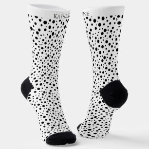 Aanpasbaar wit en zwart polkadot ontwerp sokken