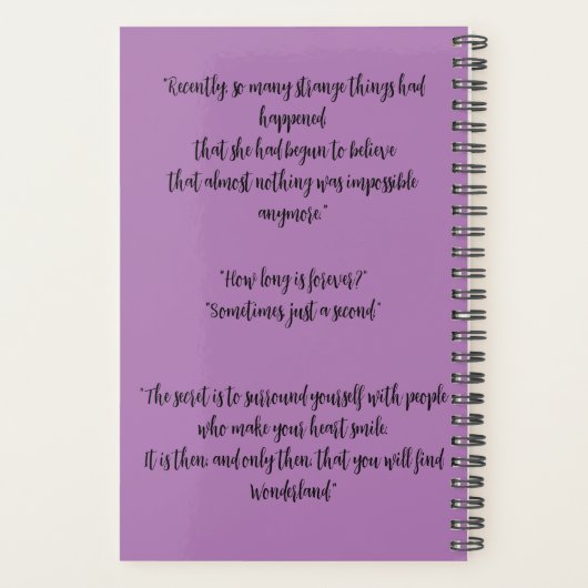 aanpasbaar - "Wonderland" Planner (Achterkant)