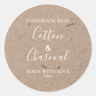 Aanpasbaar zeep-etiket Robuust Kraftpapier Ronde Sticker