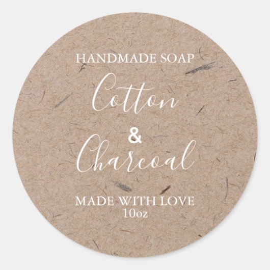 Aanpasbaar zeep-etiket Robuust Kraftpapier Ronde Sticker (Voorkant)