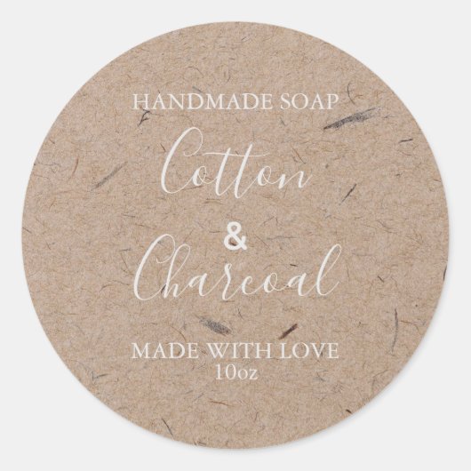 Aanpasbaar zeep-etiket Robuust Kraftpapier Ronde Sticker (Voorkant)