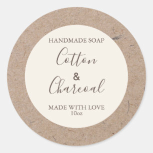 Aanpasbaar zeep-etiket Robuust Kraftpapier Ronde Sticker