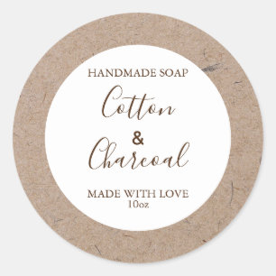 Aanpasbaar zeep-etiket Robuust Kraftpapier Ronde Sticker