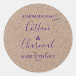 Aanpasbaar zeep-etiket Robuust Kraftpapier Ronde Sticker