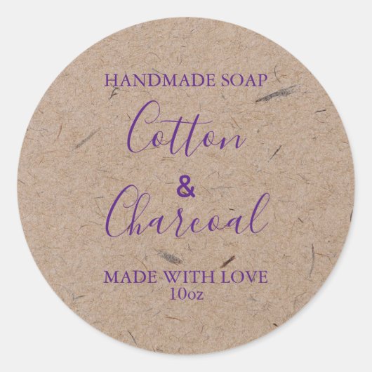 Aanpasbaar zeep-etiket Robuust Kraftpapier Ronde Sticker (Voorkant)