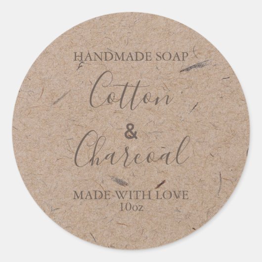 Aanpasbaar zeep-etiket Robuust Kraftpapier Ronde Sticker (Voorkant)