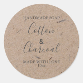 Aanpasbaar zeep-etiket Robuust Kraftpapier Ronde Sticker