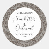 Aanpasbaar zeep Label Floral Pattern Gold (Voorkant)