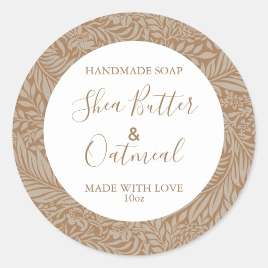 Aanpasbaar zeep Label Floral Pattern Gold (Voorkant)