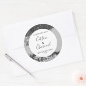 Aanpasbaar zeeplabel bloemmotief monochroom ronde sticker (Envelop)