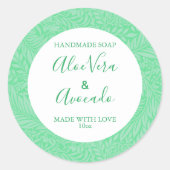 Aanpasbaar zeeplabel Floral Pattern Green Ronde Sticker (Voorkant)