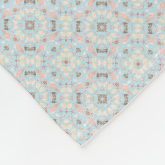 Aanpasbaar Zeeschelp Patroon Fleece Dekbed Deken (Hoek)