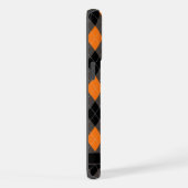 Aanpasbaar Zwart Grijs Oranje Argyle Patroon iPhone Hoesje (Rechterkant)