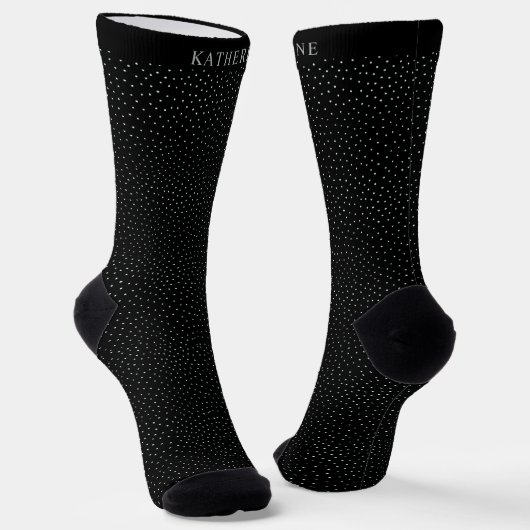 Aanpasbaar zwart-wit polkadot ontwerp sokken (Gebogen)