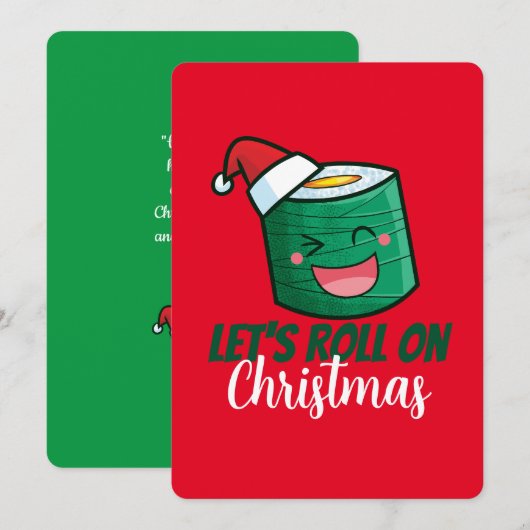 AanpasbaarLaten we met Kerstmis doorrollen Kaart (Voorkant / Achterkant)