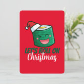 AanpasbaarLaten we met Kerstmis doorrollen Kaart (Staand voorkant)