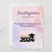 Aanpasbare 2024 diploma-uitreikingskaarten kaart (Achterkant)