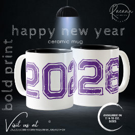 Aanpasbare 2026 Bold Print Twee-Toons Keramische M Tweekleurige Koffiemok
