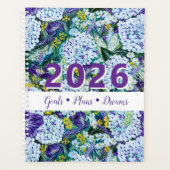 Aanpasbare 2026 Rhapsody-Paars&Witte Hortensia Planner (Voorkant)
