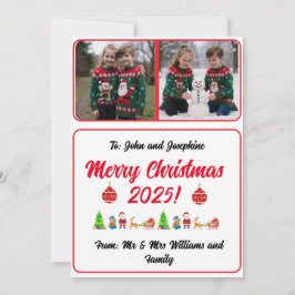 Aanpasbare 2 Foto Traditionele Kerstkaart