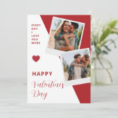 Aanpasbare 2 foto's met tekst platte kerstkaart (Staand voorkant)