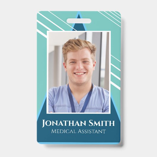 Aanpasbare 2-zijdige werknemers-ID-tag blauw Badge (Voorzijde)