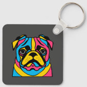 aanpasbare 3-tint pug sleutelhanger (Achterkant)