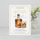 Aanpasbare 40e verjaardag Whiskey Echte Goud Folie Uitnodiging (Staand Voorkant)