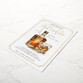 Aanpasbare 40e verjaardag Whiskey Echte Goud Folie Uitnodiging (Gedraaid)