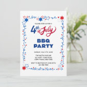 Aanpasbare 4 juli Onafhankelijkheidsdag BBQ Kaart (Staand voorkant)