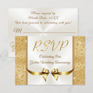 Aanpasbare 50e huwelijksjubileum RSVP-kaarten Kaart