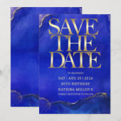 Aanpasbare 80ste verjaardag Save the Date Kaart (Voorkant / Achterkant)