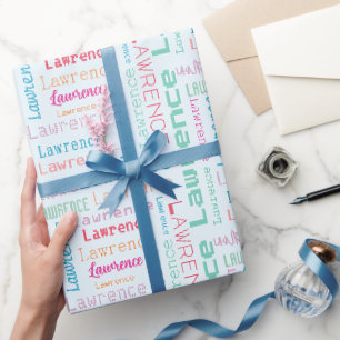 Aanpasbare 8-letterige naam Kleurrijke cadeaus Cadeaupapier