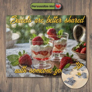 Aanpasbare Aardbeien Snoepjes Motiverend Legpuzzel
