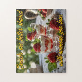 Aanpasbare Aardbeien Snoepjes Motiverend Legpuzzel (Verticaal)