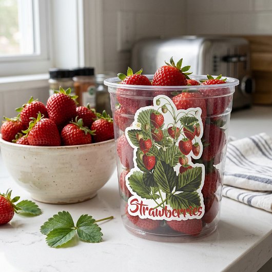 Aanpasbare aardbeien sticker