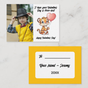 Aanpasbare Aardige Tijger Valentijnskaart voor de Notitiekaartje