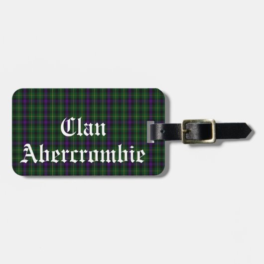 Aanpasbare Abercrombie Clan Tartan Bagagelabel (Voorkant horizontaal)