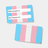 Aanpasbare Abstract Transgender Pride Vlag Badge (Voor- en achterkant)