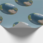 Aanpasbare achtergrond voor wereldbol op aarde cadeaupapier (Hoek)