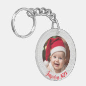 Aanpasbare Acryl Cirkel Baby Eerste Kerstmis Sleutelhanger (Voorkant Links)