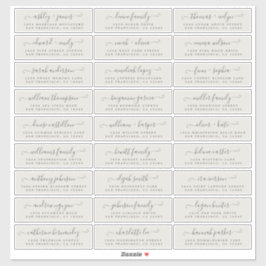 Aanpasbare adreslabels voor huwelijksgasten sticker