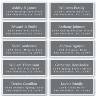 Aanpasbare adreslabels voor huwelijksgasten sticker