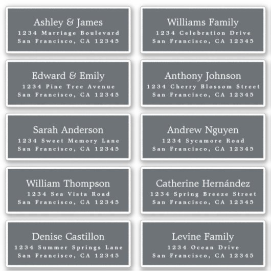 Aanpasbare adreslabels voor huwelijksgasten sticker (Voorkant)