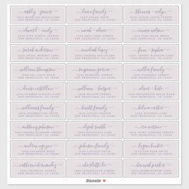 Aanpasbare adreslabels voor huwelijksgasten sticker