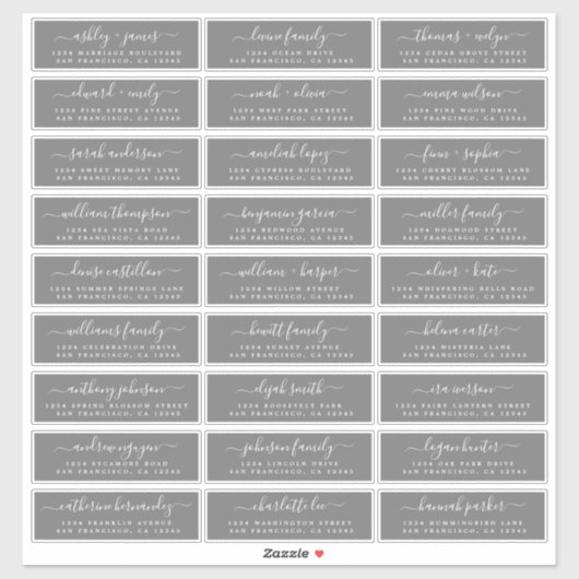 Aanpasbare adreslabels voor huwelijksgasten sticker (Vel)