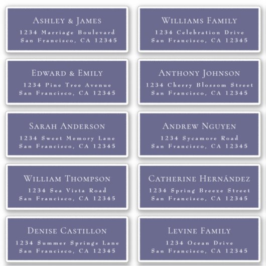 Aanpasbare adreslabels voor huwelijksgasten sticker (Voorkant)
