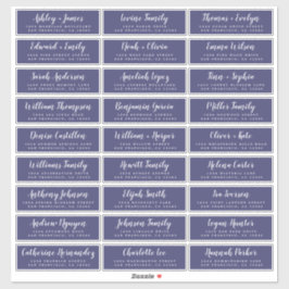 Aanpasbare adreslabels voor huwelijksgasten sticker