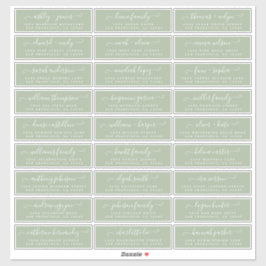 Aanpasbare adreslabels voor huwelijksgasten sticker