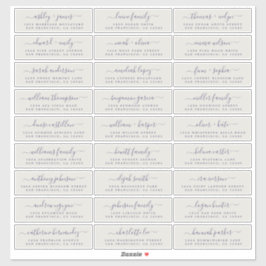 Aanpasbare adreslabels voor huwelijksgasten sticker